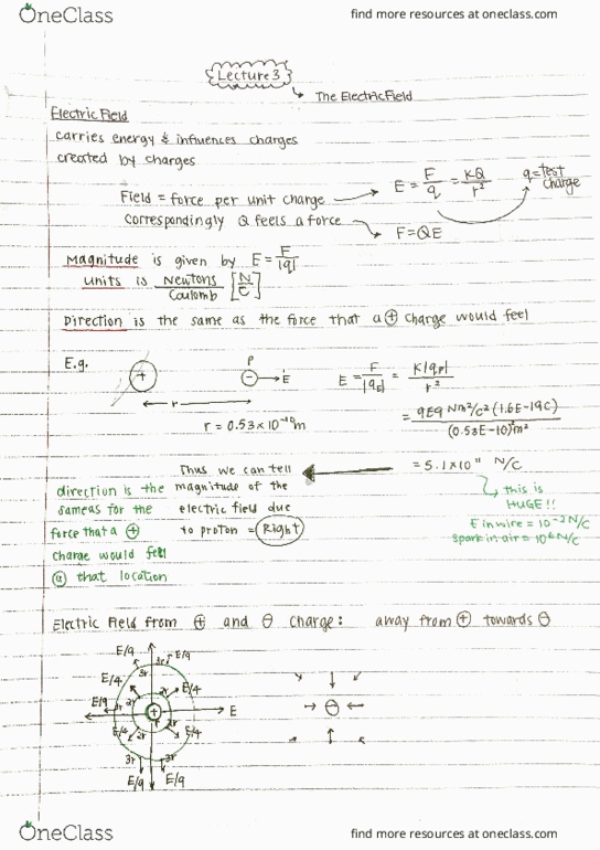 PHYS 102 Lecture Notes - Lecture 3: Electric Field thumbnail