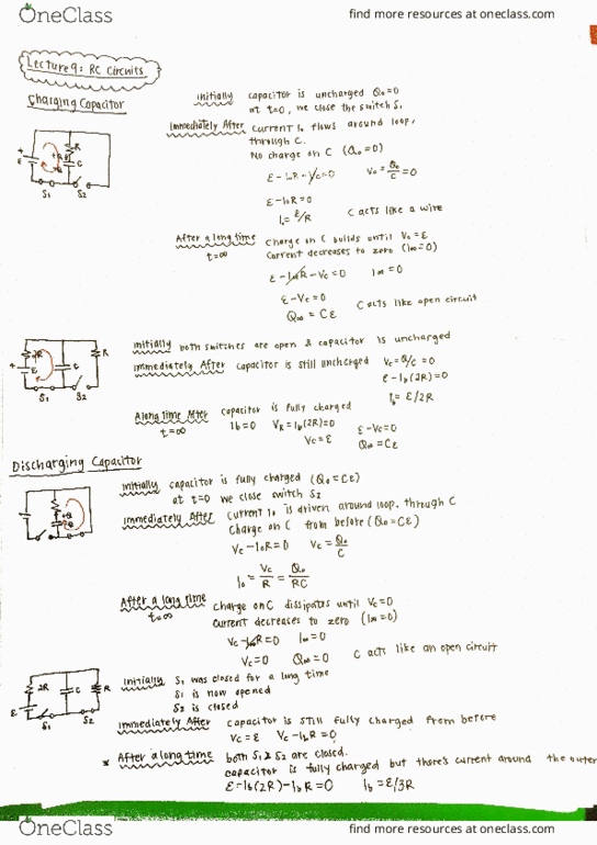 PHYS 102 Lecture Notes - Lecture 9: Rc Circuit thumbnail