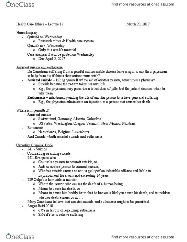 Philosophy 2715F/G Lecture Notes - Lecture 17: Indictable Offence, Spinal Stenosis, Amyotrophic Lateral Sclerosis thumbnail