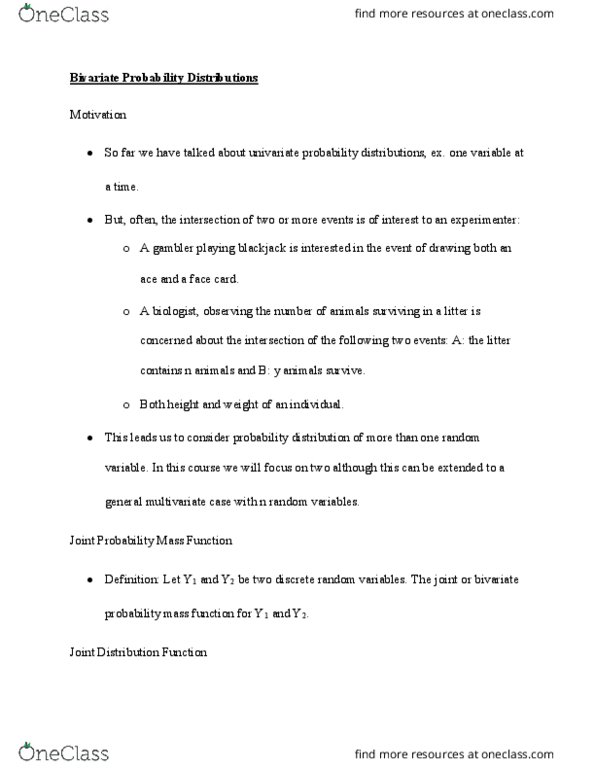 STAT 3201 Lecture Notes - Lecture 21: Probability Mass Function, 2Wo, Face Card thumbnail