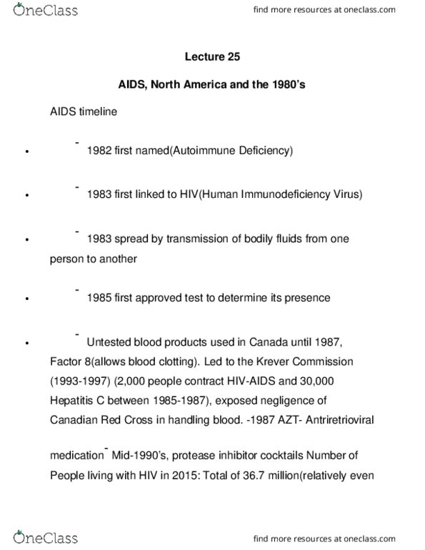GEOG 122 Lecture Notes - Lecture 25: Sub-Saharan Africa, Factor Viii, Canadian Red Cross thumbnail