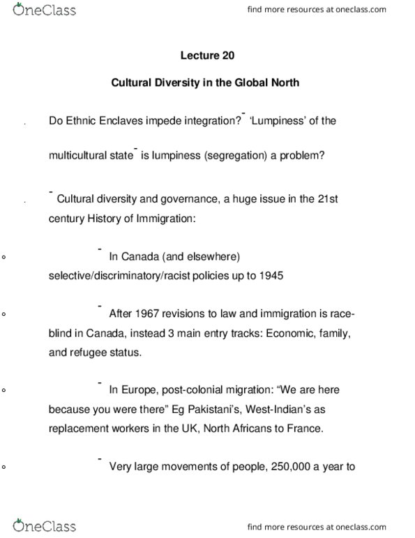 GEOG 122 Lecture Notes - Lecture 20: Cultural Diversity, Essentialism, Sleepwalking thumbnail