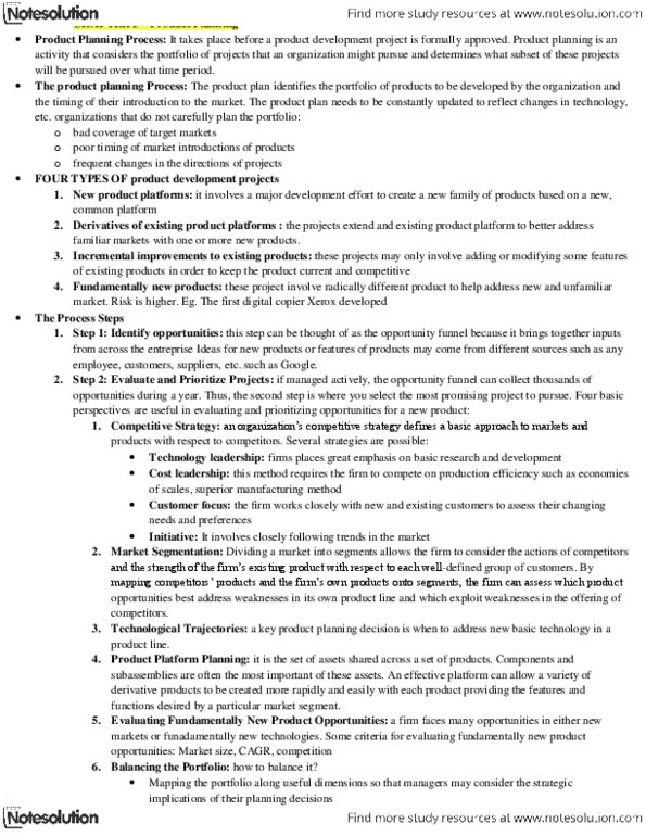 ADMS 4245 Lecture Notes - Compound Annual Growth Rate, Target Market, Cost Leadership thumbnail