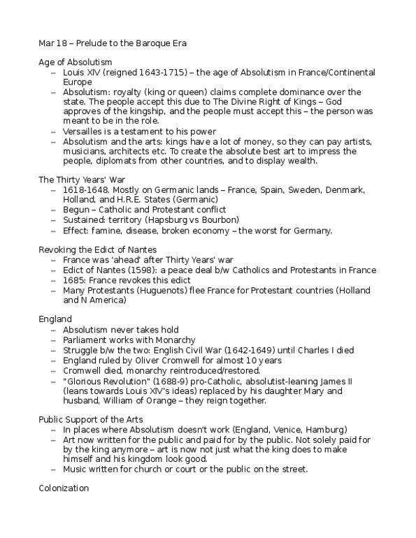 Music 1711F/G Lecture Notes - Scientific Revolution, Counterpoint, New Idea thumbnail