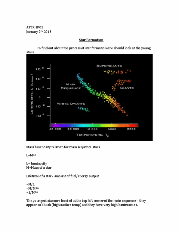 ASTR 1P02 Lecture Notes - Solar Mass, Molecular Cloud, Carl Keenan Seyfert thumbnail