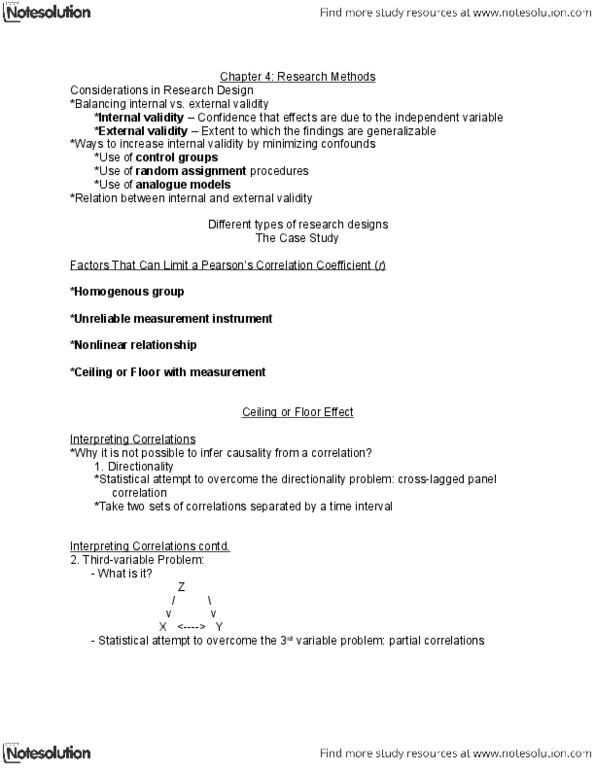 PSYCH257 Chapter Notes - Chapter 4: External Validity, The Control Group, Internal Validity thumbnail