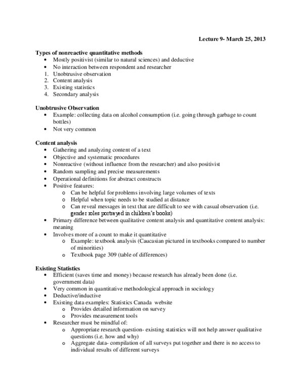 SOC221H5 Lecture Notes - Lecture 9: Content Analysis thumbnail