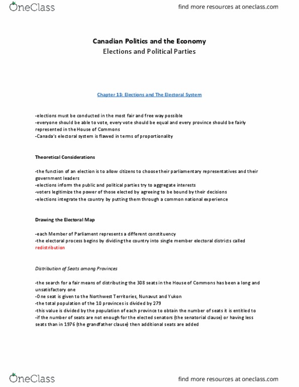 POLS 1400 Lecture Notes - Lecture 3: Third Party System, Second Party System, Social Democracy thumbnail