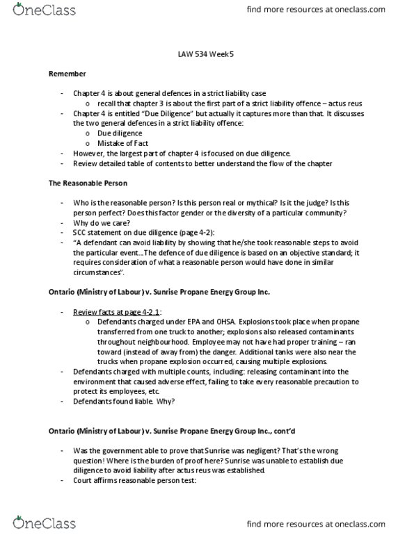 LAW 534 Lecture Notes - Lecture 5: Vehicle Insurance, Regulatory Offence, The Man On The Clapham Omnibus thumbnail