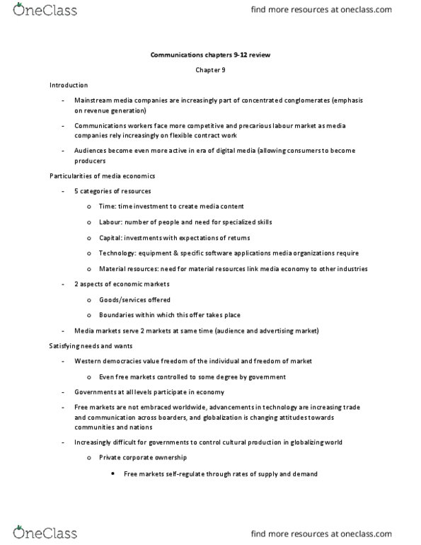 CMST 1A03 Lecture Notes - Lecture 9: North American Free Trade Agreement, Capitalism, Institute For Operations Research And The Management Sciences thumbnail