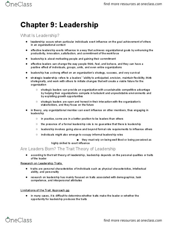 COMMERCE 1BA3 Chapter Notes - Chapter 9: Spiritual Gift, Motivation, Organizational Identification thumbnail