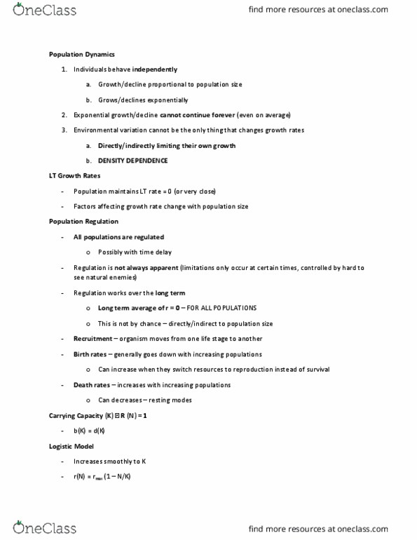 BIOLOGY 3SS3 Lecture 1: 1 and 2 thumbnail