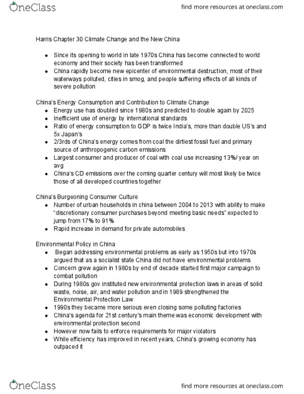 ENEP426 Chapter Notes - Chapter 30: Clean Development Mechanism, Kyoto Protocol, Global Issue thumbnail