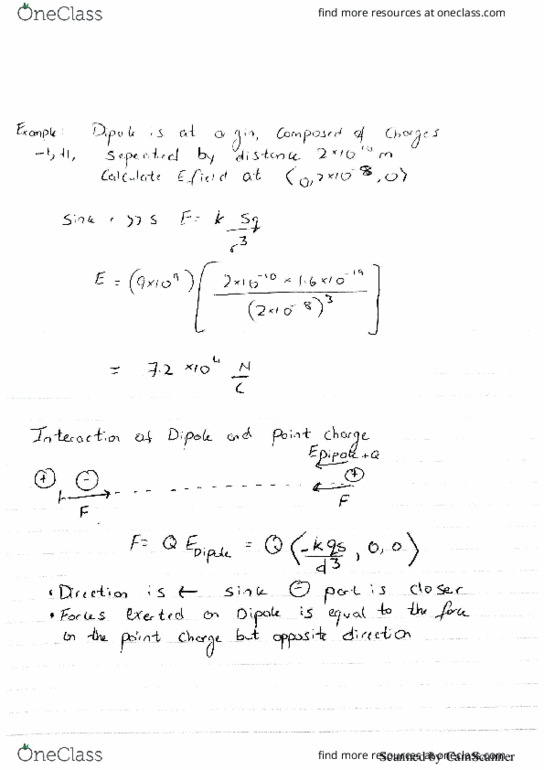 PHYS 27200 Lecture 3: Electric Field of a dipole Examples thumbnail