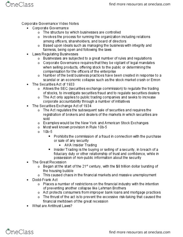 LGLS 1101 Chapter Notes - Chapter 9: Market Power, Price Discrimination, Securities Fraud thumbnail