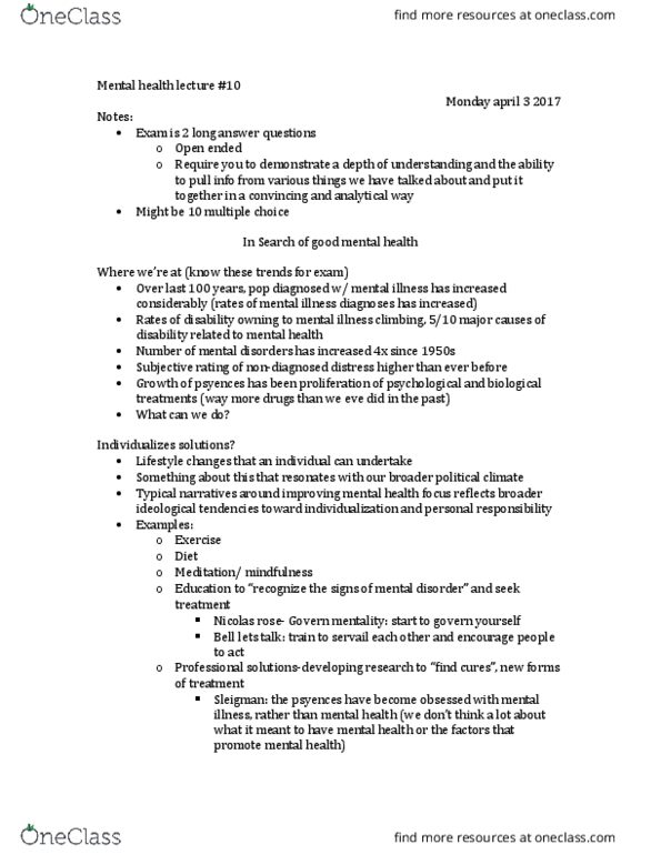 HLTHAGE 2G03 Lecture Notes - Lecture 10: Ontario Health Insurance Plan, Music Therapy, Art Therapy thumbnail