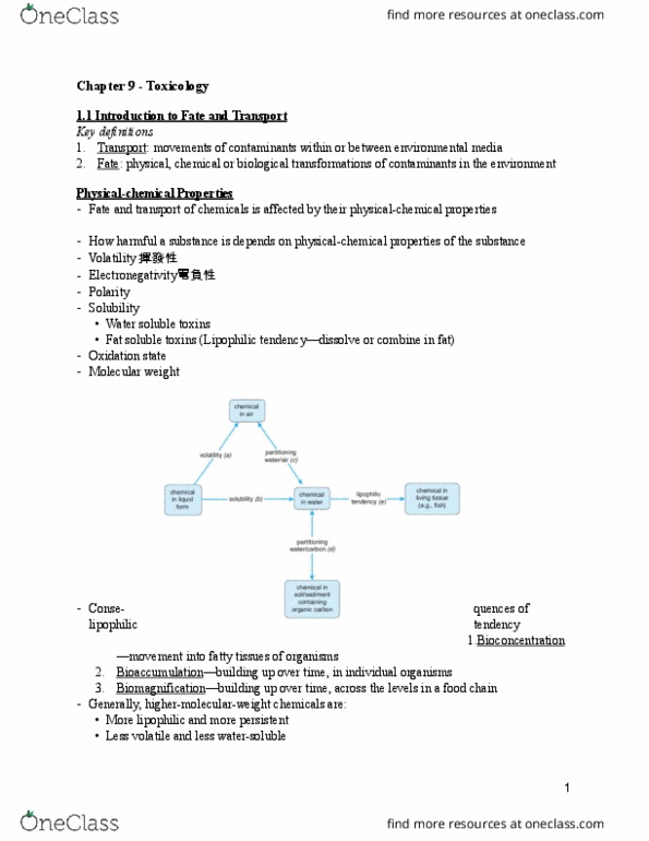 EESA10H3 Lecture Notes - Lecture 9: Teratology, Molecular Mass, Chronic Toxicity thumbnail