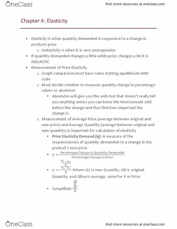 ECON 208 Chapter Notes - Chapter 4: Price Elasticity Of Demand, Demand Curve, Qline thumbnail