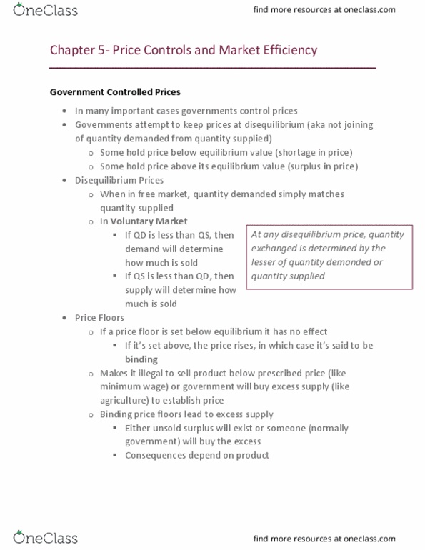 ECON 208 Chapter Notes - Chapter 5: Efficient-Market Hypothesis, Shortage, Economic Surplus thumbnail