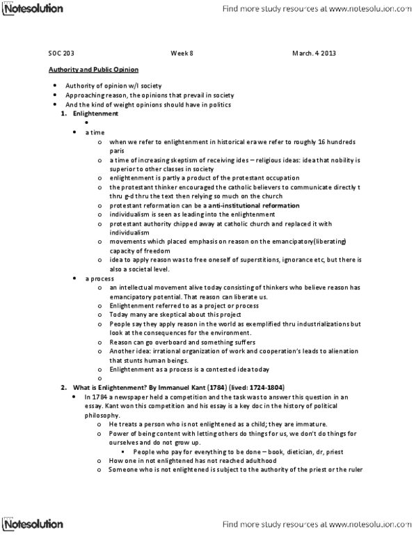 SOC203H1 Lecture Notes - Religious Calling, False Consciousness, Political Machine thumbnail