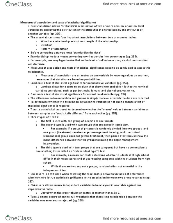 CRM 2303 Lecture Notes - Lecture 15: Job Satisfaction, Multivariate Statistics, Null Hypothesis thumbnail