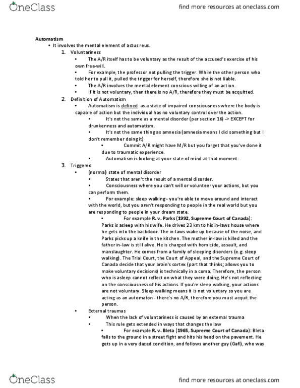 CRM 2300 Lecture Notes - Lecture 14: Sodium Thiopental, Mens Rea, Fundamental Justice thumbnail