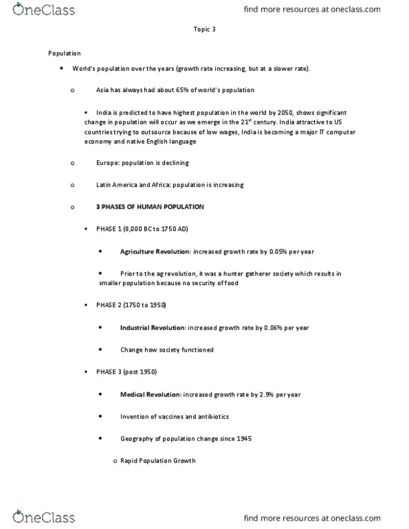 GEOG 1101 Lecture Notes - Lecture 1: Post-Growth, Sub-Saharan Africa, Soil Fertility thumbnail