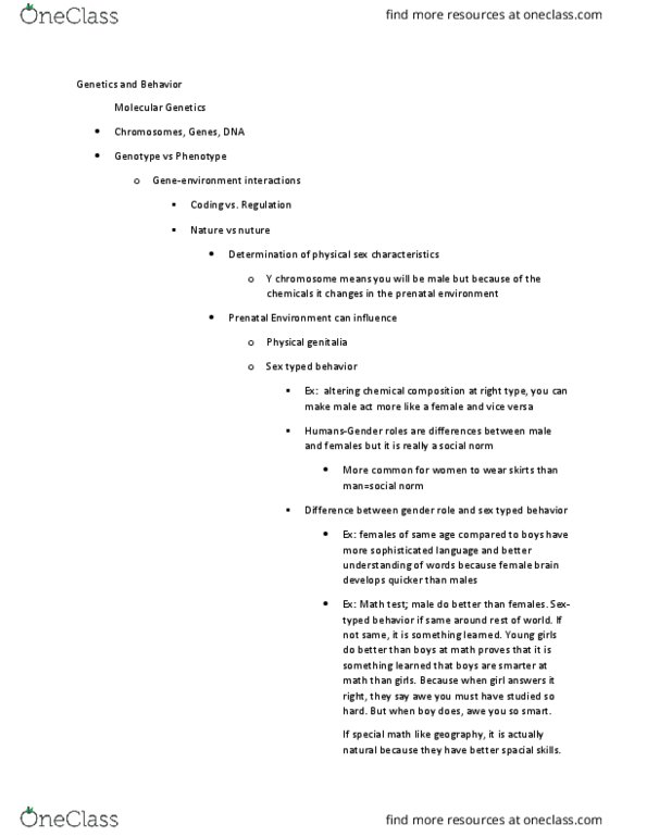 PSYC 1101 Lecture Notes - Lecture 1: Twin Study, Evolutionary Psychology, Bisexuality thumbnail