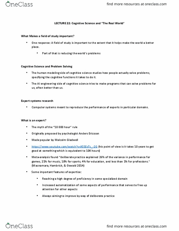 CGSC 1001 Lecture Notes - Lecture 22: Manual Transmission, K. Anders Ericsson, Edward H. Shortliffe thumbnail