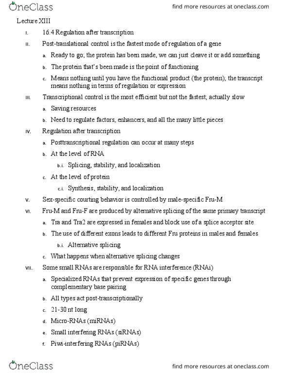 BISC403 Lecture Notes - Lecture 13: Karyotype, Drosha, Cleft Lip And Cleft Palate thumbnail