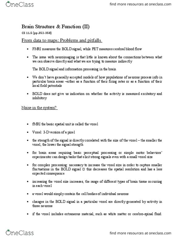 COGS 2160 Chapter Notes - Chapter CS 11.5 (pp.352-358): Local Field Potential, Three Steps, Cerebral Cortex thumbnail