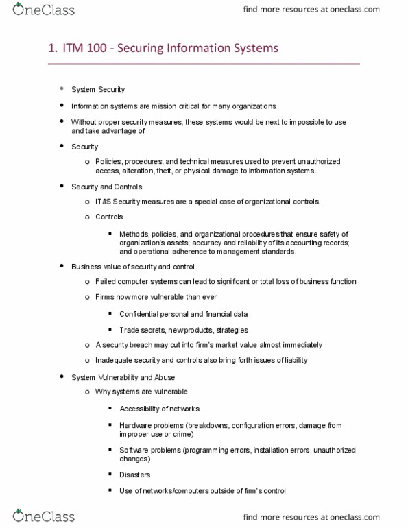 ITM 100 Lecture Notes - Lecture 9: Click Fraud, Cyberwarfare, Trojan Horse thumbnail