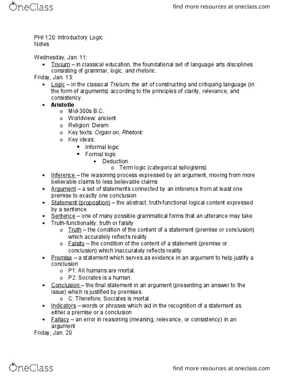 PHI 120 Lecture Notes - Lecture 1: Confirmation Bias, Argumentation Theory, Baculum thumbnail