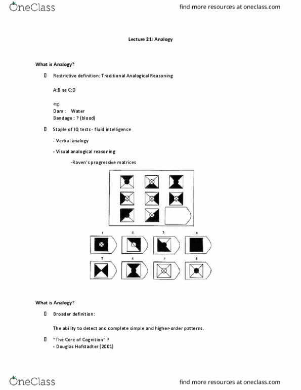 CGSC 1001 Lecture Notes - Lecture 21: Pattern Recognition, Kendo, Fortean Times thumbnail