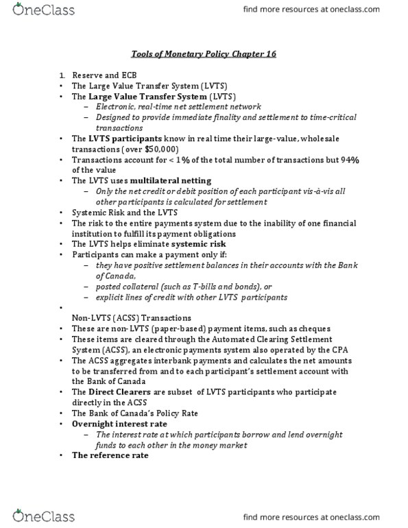 ECON 3430 Lecture Notes - Lecture 16: Excess Reserves, Opportunity Cost, Nominal Rigidity thumbnail