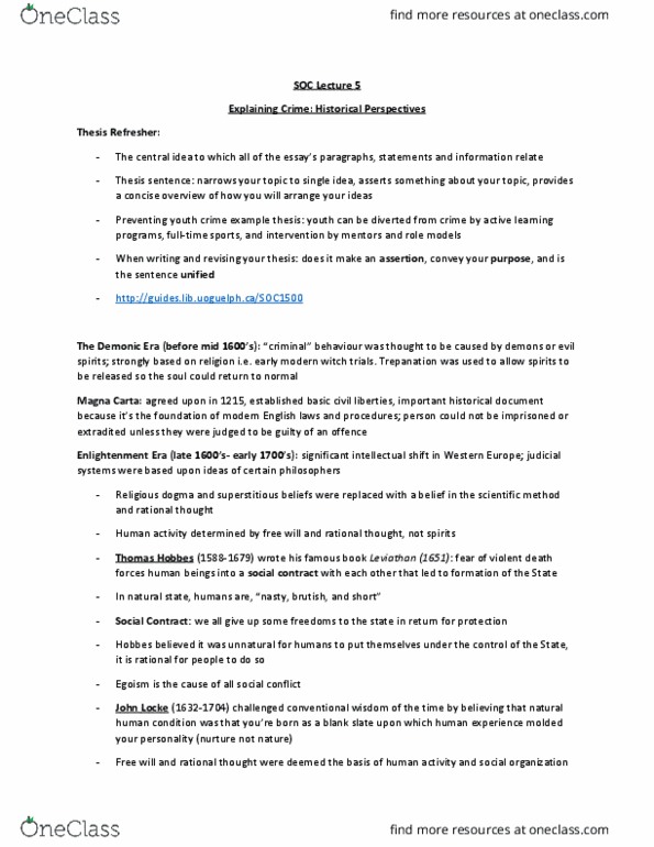 SOC 1500 Lecture Notes - Lecture 5: Jeremy Bentham, Psychopathy, Impulsivity thumbnail