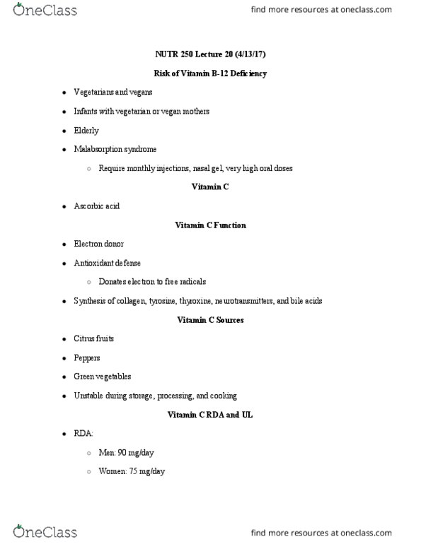 NUTR 250 Lecture Notes - Lecture 20: Congenital Disorder, Kidney Stone Disease, Ileum thumbnail