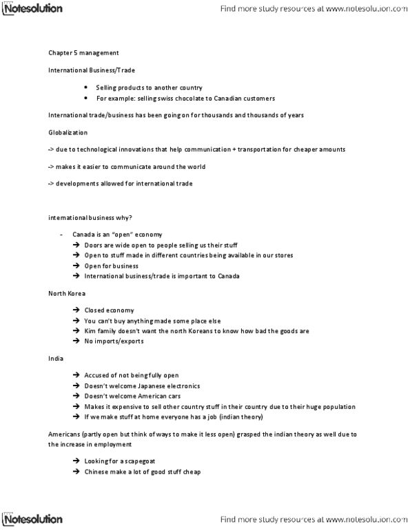 MGTA01H3 Chapter Notes - Chapter 5: Protective Tariff, North American Free Trade Agreement, Canadian Dollar thumbnail