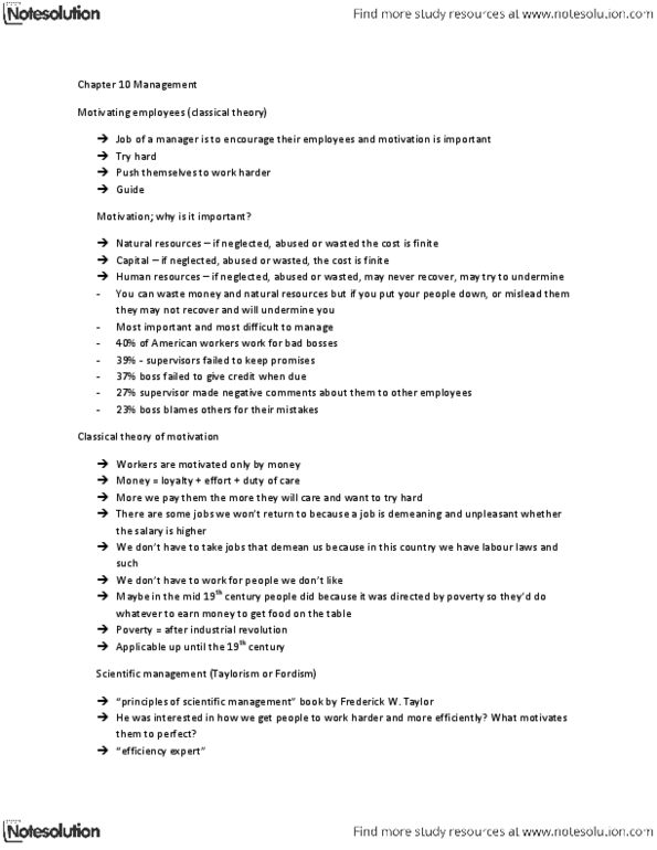 MGTA01H3 Lecture Notes - Abraham Maslow, Absenteeism, Theory X And Theory Y thumbnail