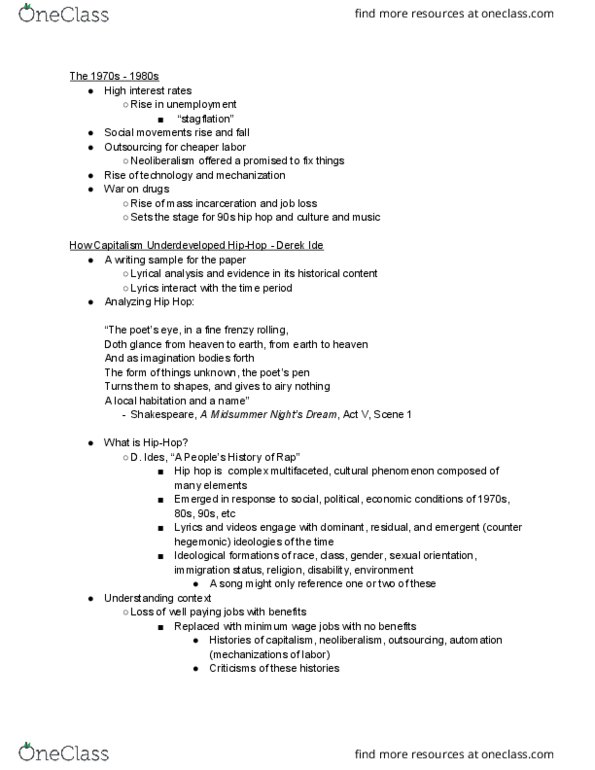 DOC 3 Lecture Notes - Lecture 4: White Flight, Neoliberalism, Redlining thumbnail