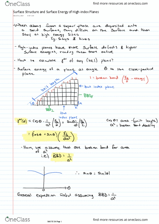 MAT E336 Lecture Notes - Lecture 20: Surface Energy thumbnail