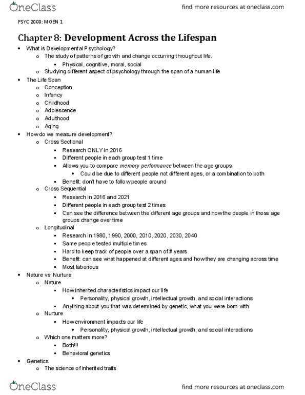 PSYC 2000 Lecture Notes - Lecture 8: Peekaboo, Late-Onset Hypogonadism, Red Hair thumbnail