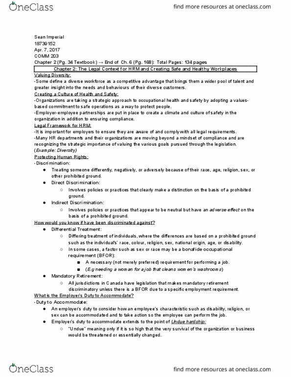 COMM 203 Chapter Notes - Chapter 2-6: Absenteeism, Job Evaluation, Job Performance thumbnail