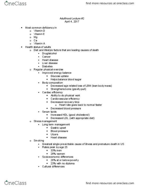 HUN 3403 Lecture Notes - Lecture 22: Thiamine, Pharmacotherapy, Hyperlipidemia thumbnail