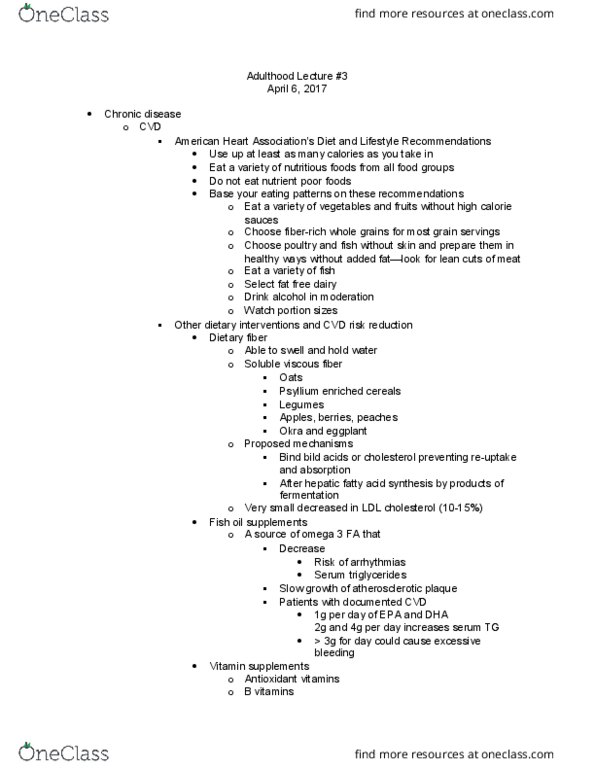 HUN 3403 Lecture Notes - Lecture 23: Dash Diet, Healthy Diet, Kidney Failure thumbnail