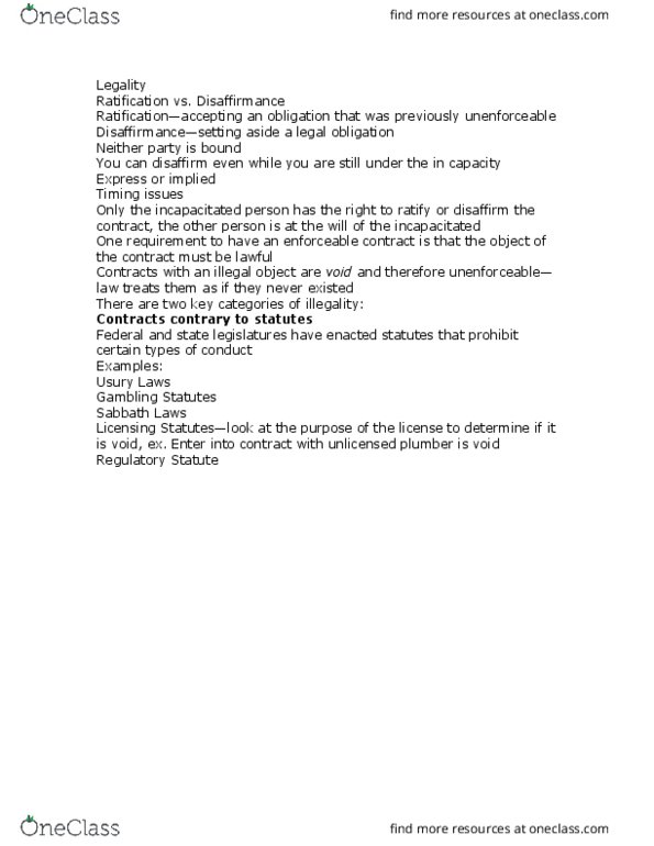 BALW20150 Lecture Notes - Lecture 11: Executory Contract, Oral Contract, Collateral Contract thumbnail