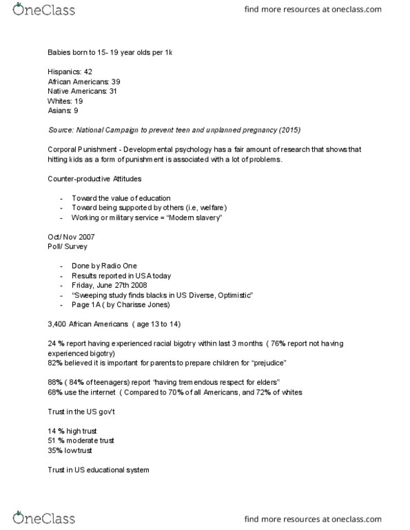 SOP 3723 Lecture Notes - Lecture 18: Protestantism, Usa Today, United States Census Bureau thumbnail