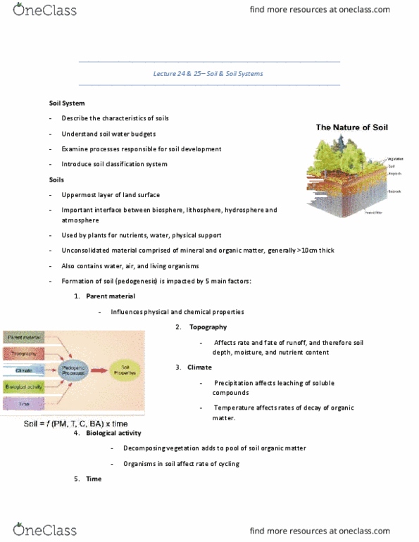 GPHY 102 Lecture Notes - Lecture 24: Silicate Minerals, Soil Classification, Soil Texture thumbnail