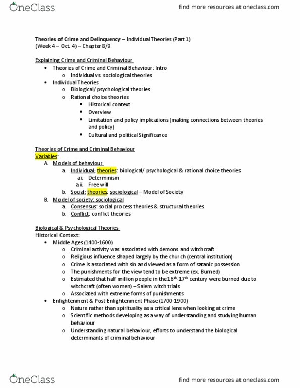 CRIM 1650 Lecture Notes - Lecture 4: Psychopathy Checklist, Psychopathy, Developmental Disorder thumbnail