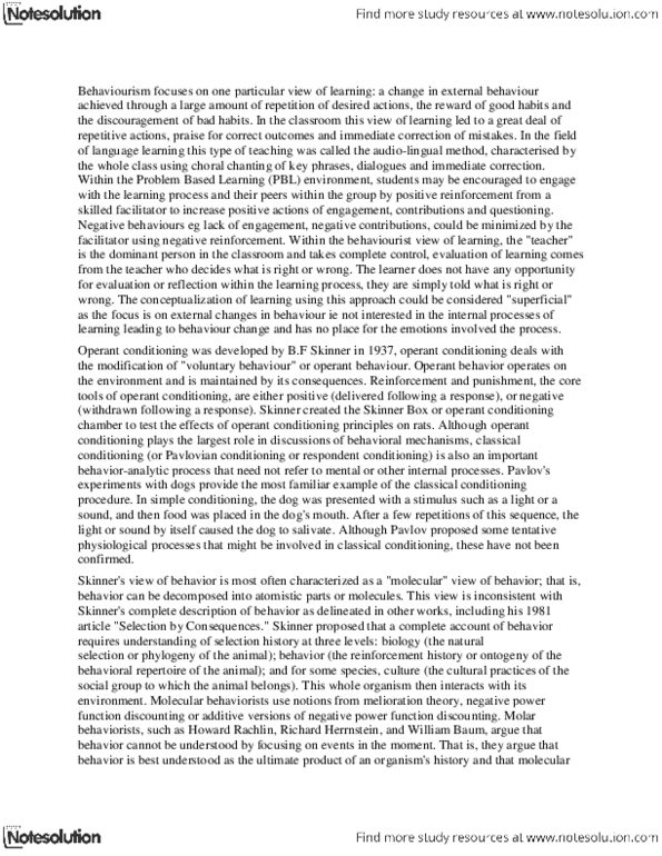 PSYC 215 Lecture Notes - Lecture 8: Problem-Based Learning, Organizational Behavior Management, Hyperbolic Discounting thumbnail